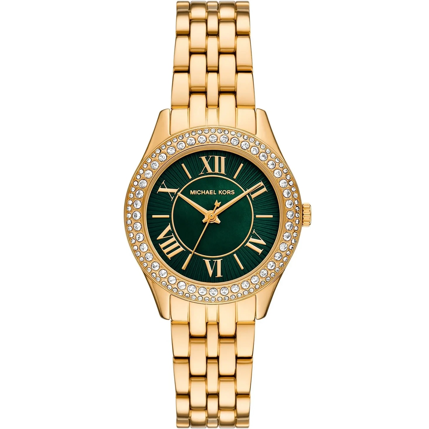 MICHAEL KORS Harlowe Crystals Green Dial 33mm Gold Stainless Steel Bracelet MK4870 - 