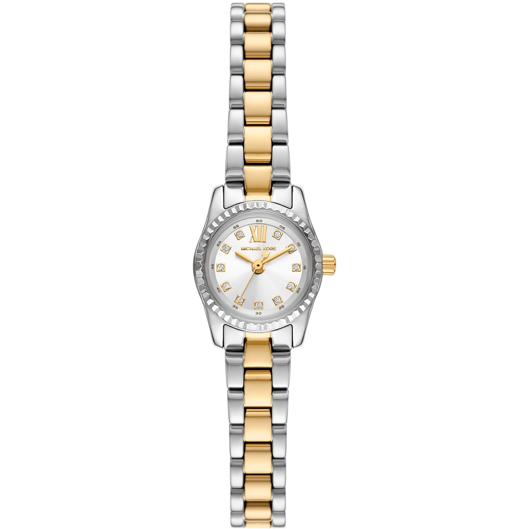 MICHAEL KORS Petite Lexington Silver Dial 19mm Two Tone Gold Stainless Steel Bracelet MK4903 - 