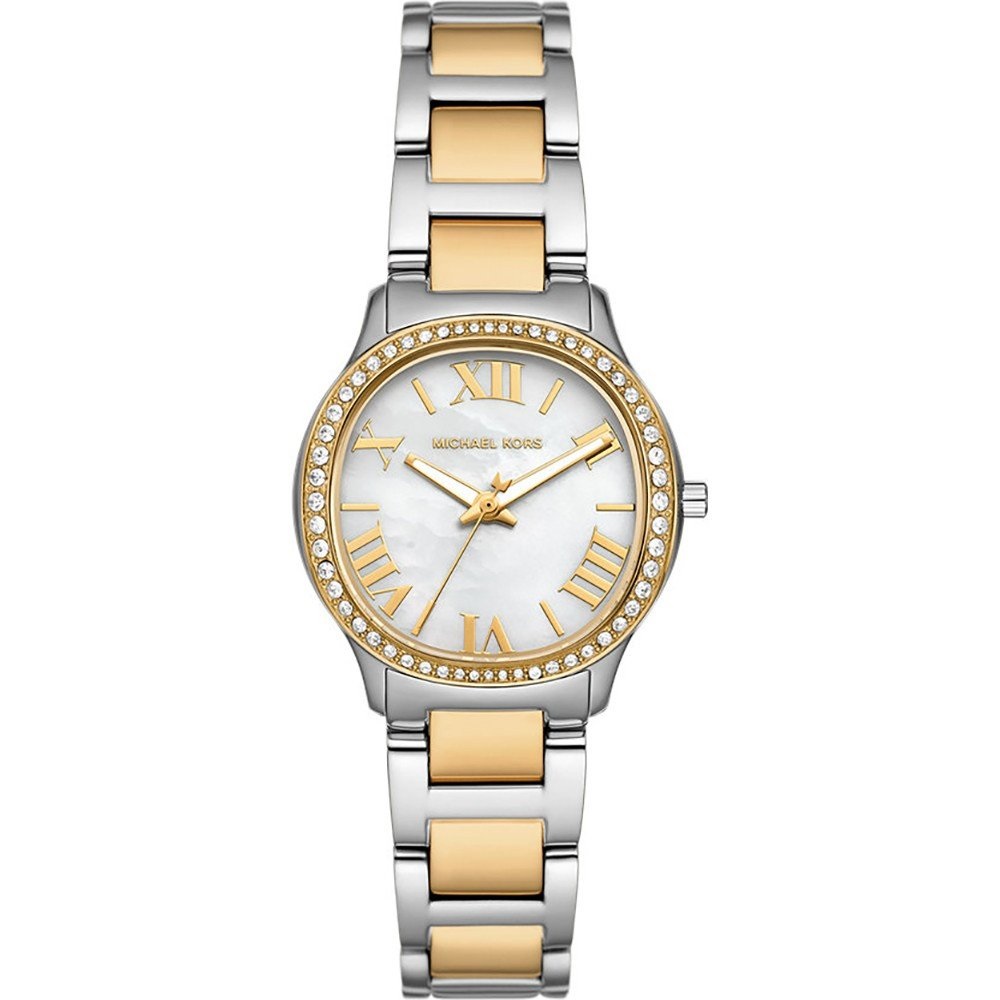 MICHAEL KORS Petite Sage White MOP Dial 31mm Two Tone Silver & Gold Stainless Steel Bracelet MK4910 - 