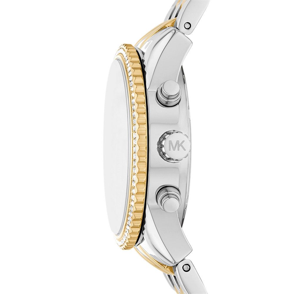 MICHAEL KORS Ritz Silver Dial With Crystals Chronograph 35mm Two-Tone Gold Stainless Steel Bracelet MK7532 - 