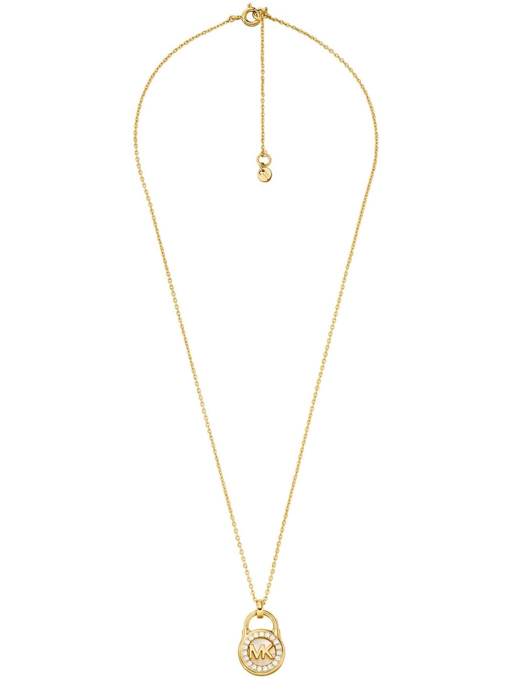 MICHAEL KORS Lock Stud Necklace Gold Sterling Silver MKC1562AH710 - 