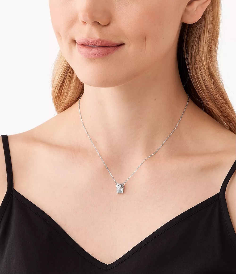 MICHAEL KORS Mixed Stone Pendant Necklace White Sterling Silver MKC1660CZ040 - 3