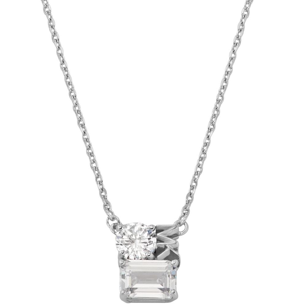 MICHAEL KORS Mixed Stone Pendant Necklace White Sterling Silver MKC1660CZ040 - 