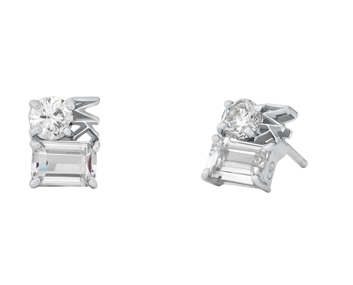 MICHAEL KORS Mixed Stone Stud Earrings White Sterling Silver MKC1665CZ040 - 