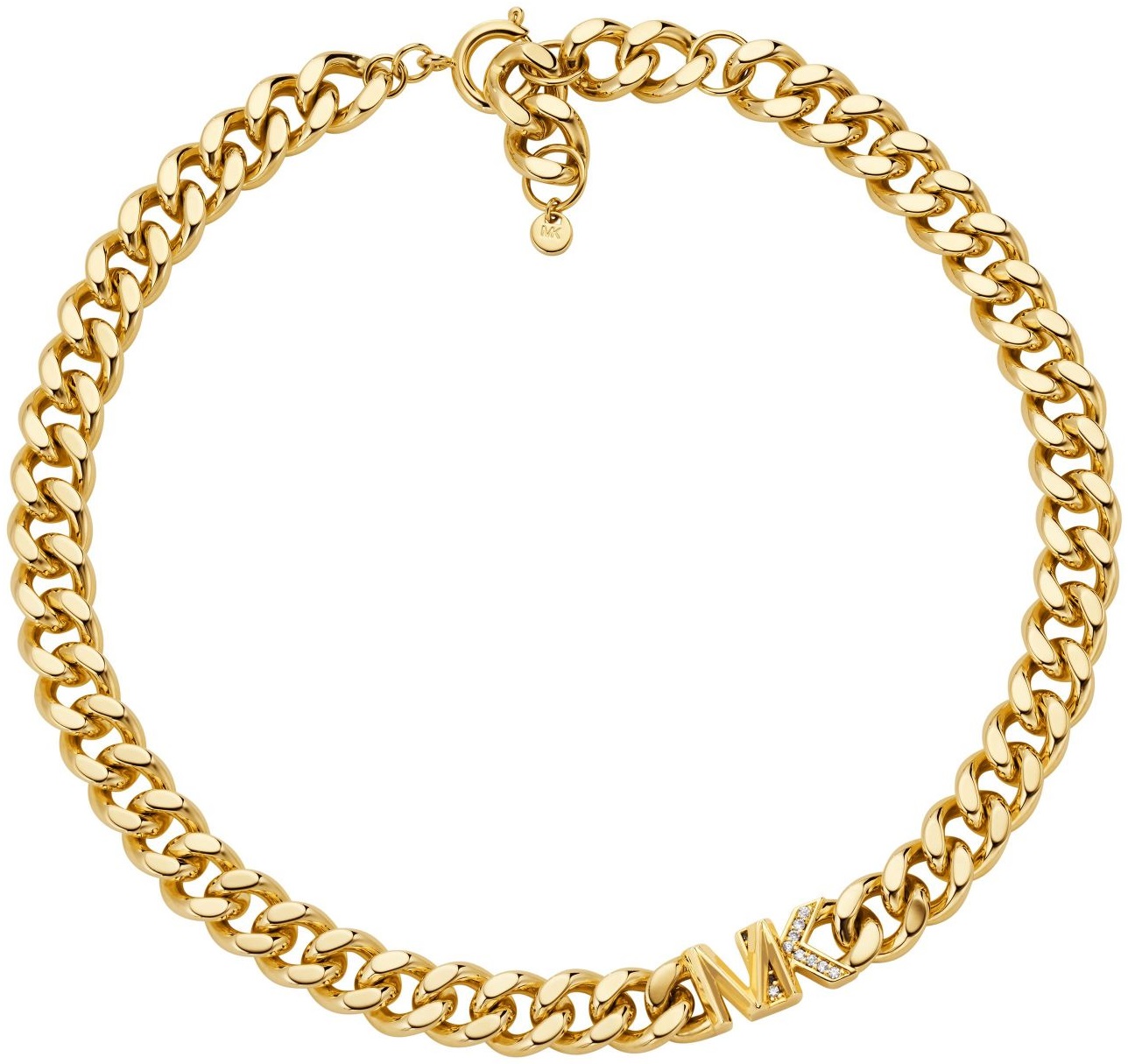 MICHAEL KORS MK Statement Link Necklace Gold Plated with Cubic Zirconia MKJ7835710 - 
