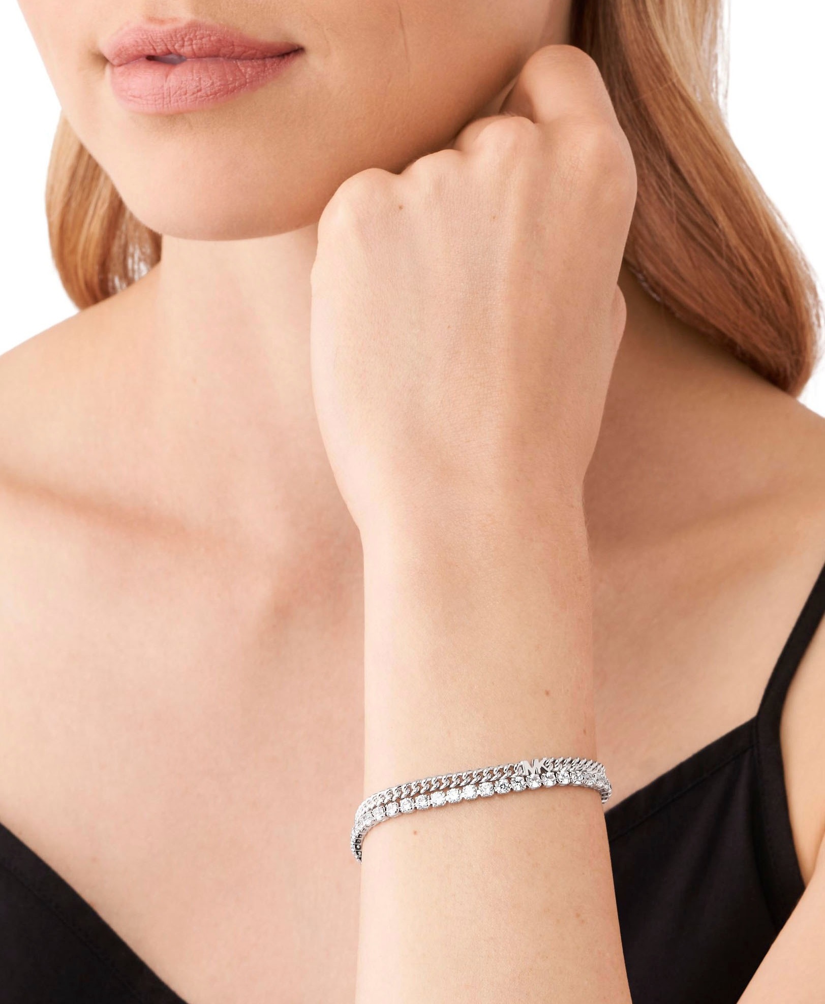 MICHAEL KORS Metallic Muse Bracelet Platinum Plated with Cubic Zirconia MKJ8277CZ040 - 3