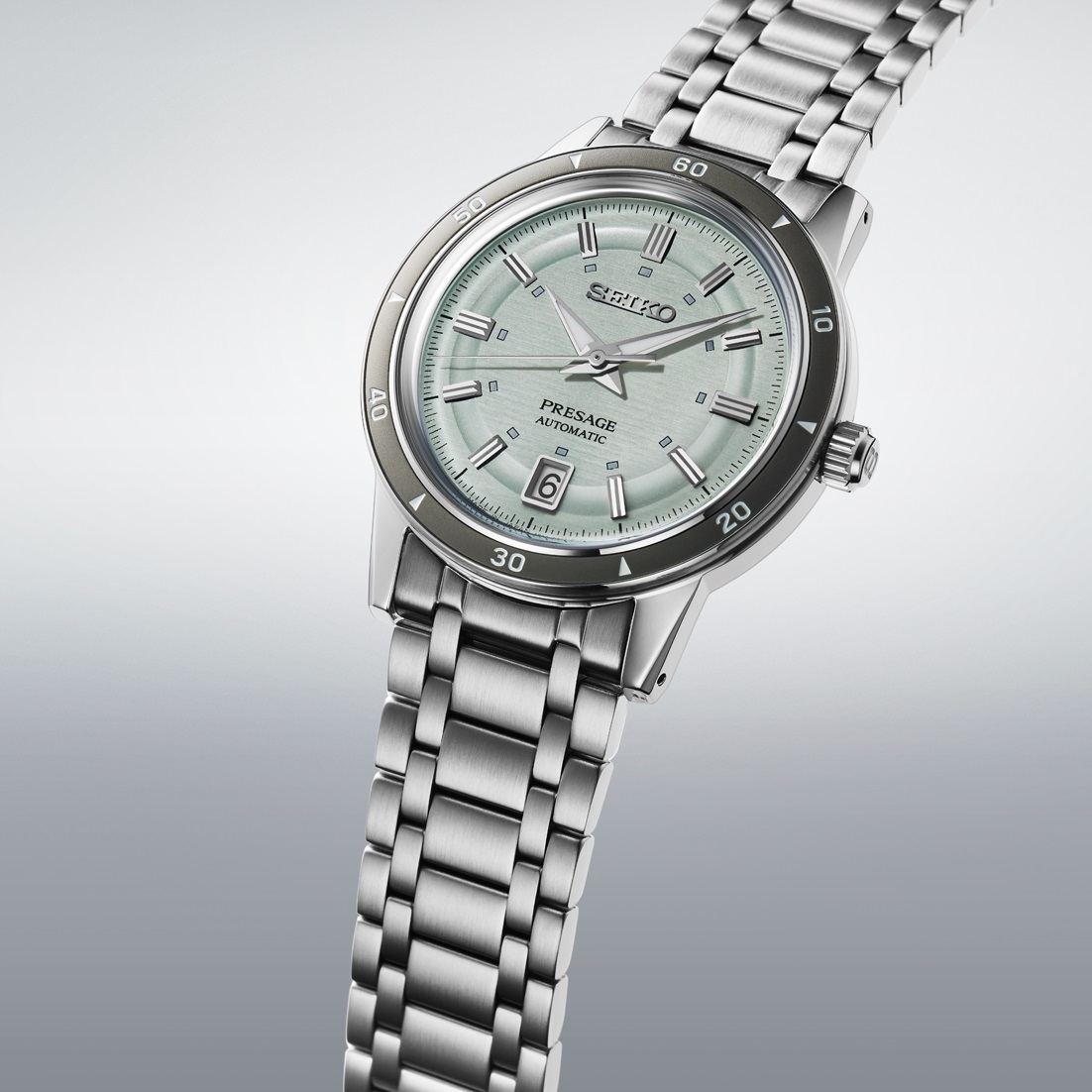 SEIKO Presage Style 60's Automatic Water Green Dial 39.5mm Silver Stainless Steel Bracelet SRPL71J1 - 