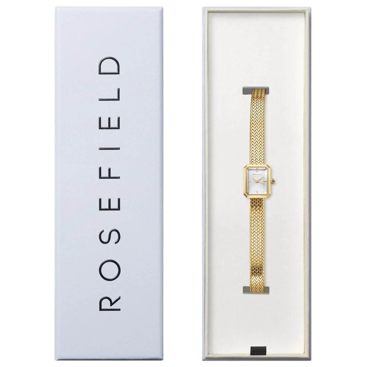 ROSEFIELD Mini Octagon White Dial 15x18.5mm Gold-Plated Stainless Steel Mesh Bracelet MWGMG-M01 - 4