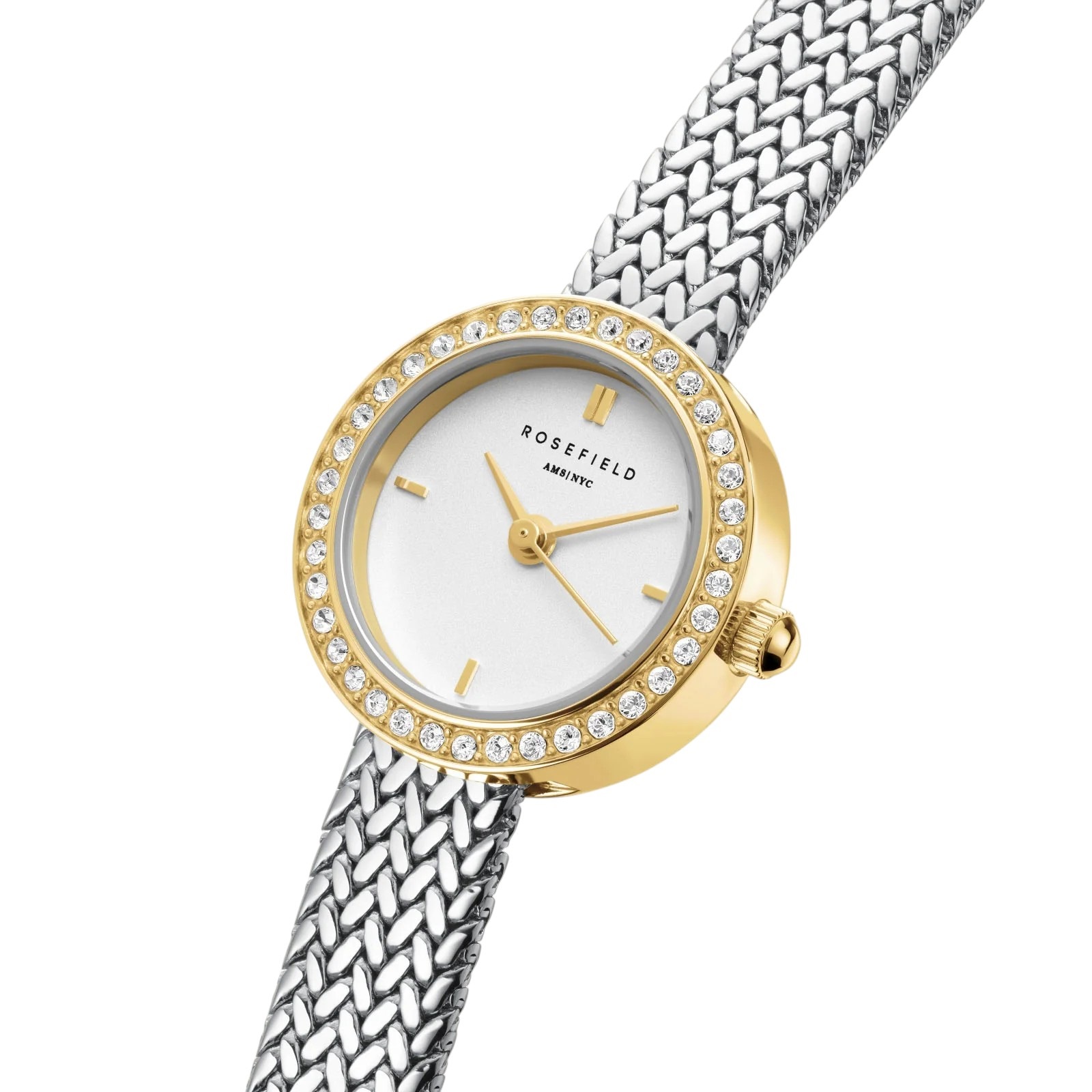 ROSEFIELD Mini Small Edit White Dial 20mm Duotone Stainless Steel Mesh Bracelet MWSMG-M06 - 