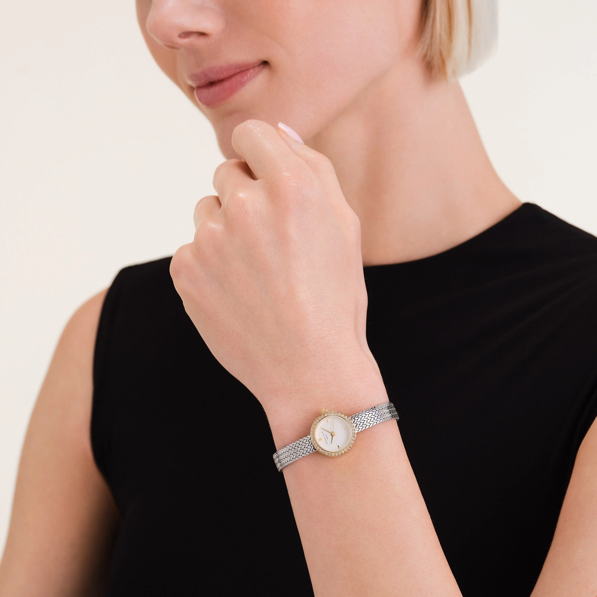 ROSEFIELD Mini Small Edit White Dial 20mm Duotone Stainless Steel Mesh Bracelet MWSMG-M06 - 3