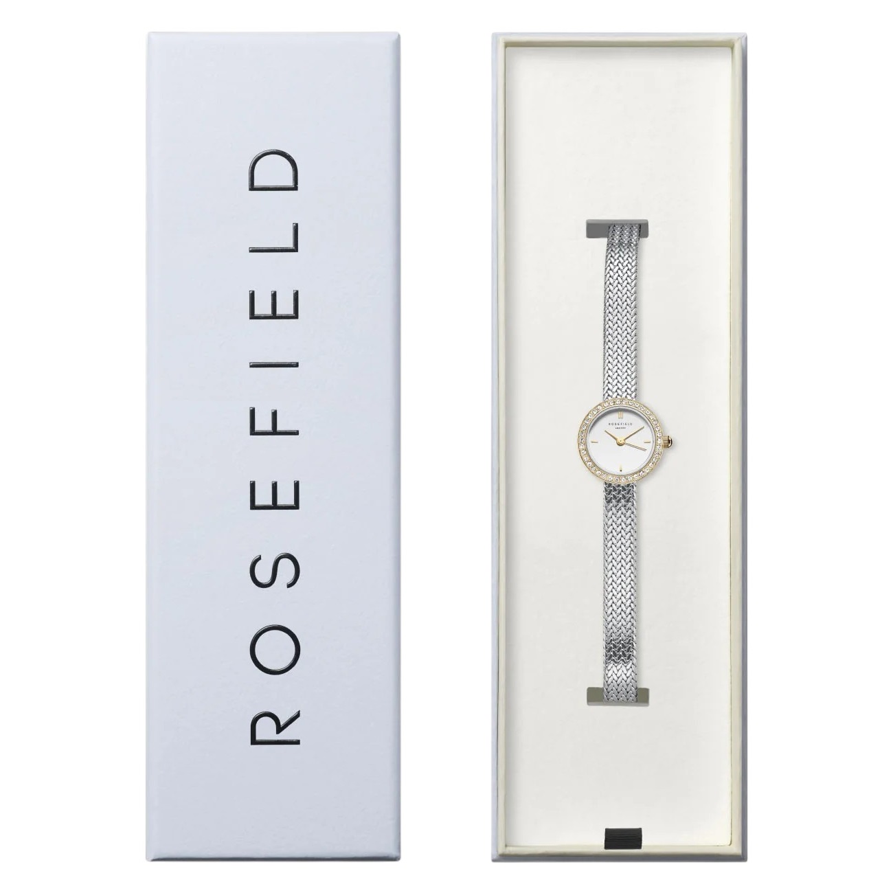 ROSEFIELD Mini Small Edit White Dial 20mm Duotone Stainless Steel Mesh Bracelet MWSMG-M06 - 4