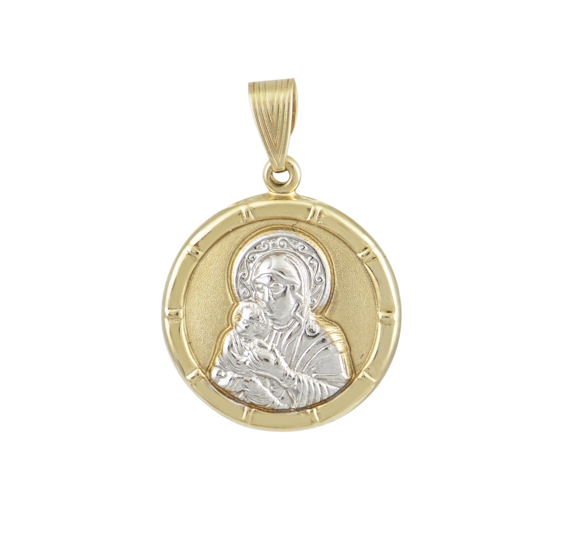 ΠΑΝΑΓΙΤΣΑ Διπλής Όψης BabyJewels K9 Κίτρινο & Λευκό Χρυσό N001.1YW.K9 - 2