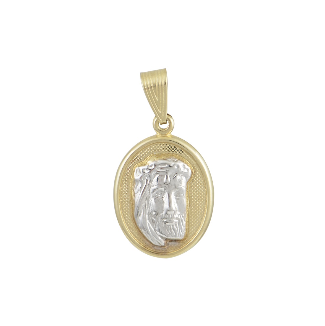 ΜΕΝΤΑΓΙΟΝ Χριστός Διπλής Όψης BabyJewels K9 Κίτρινο και Λευκό Χρυσό N002.2YW.K9 - 2
