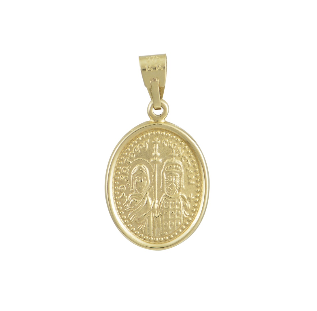 ΠΑΝΑΓΙΤΣΑ Διπλής Όψης BabyJewels K9 Κίτρινο & Λευκό Χρυσό N002.4YW.K9 - 3