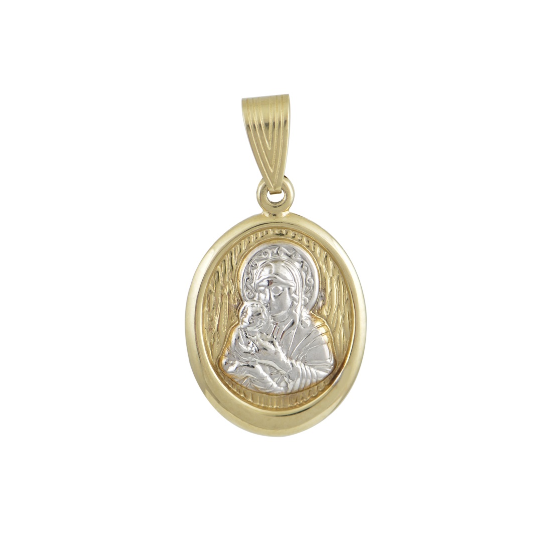 ΠΑΝΑΓΙΤΣΑ Διπλής Όψης BabyJewels K9 Κίτρινο & Λευκό Χρυσό N002.4YW.K9 - 2