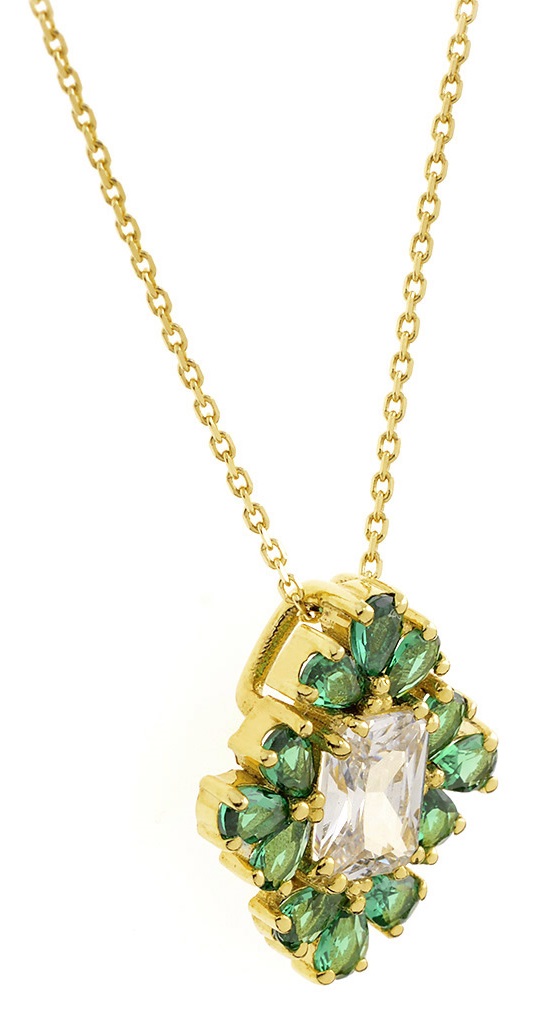 ΚΟΛΙΕ SENZIO Collection Κίτρινο Χρυσό 14K με Πέτρες Ζιργκόν N0054 - 2