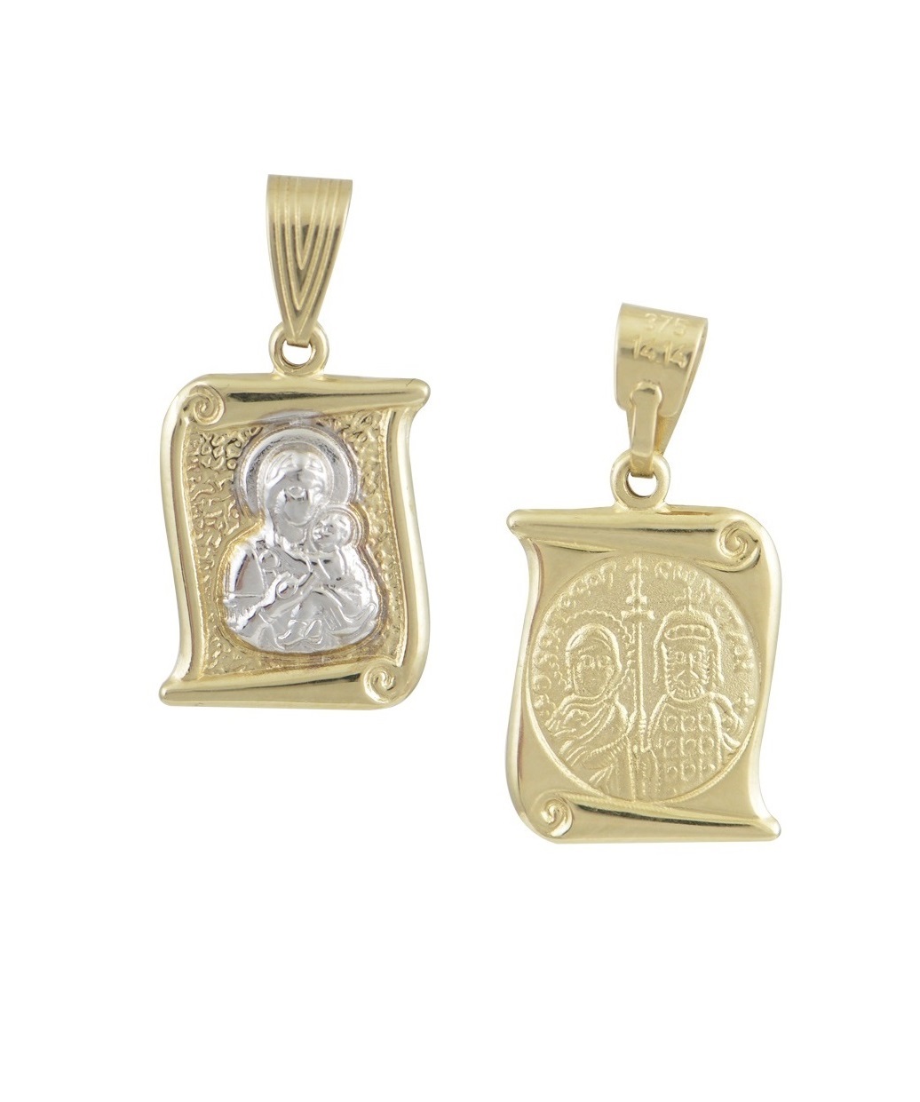 ΠΑΝΑΓΙΤΣΑ Διπλής Όψης BabyJewels K9 Κίτρινο & Λευκό Χρυσό N006.2YW.K9 - 1