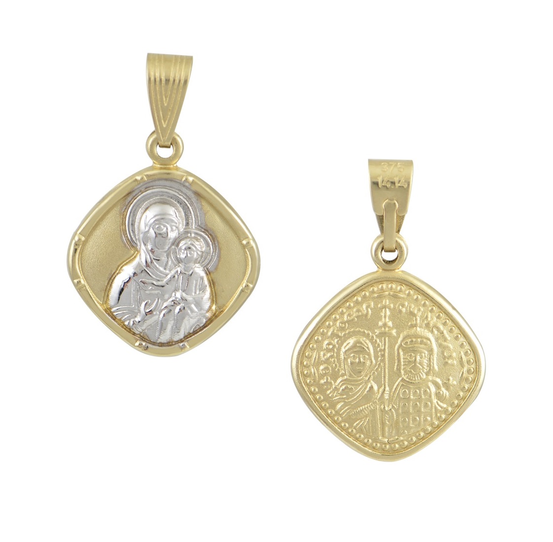 ΠΑΝΑΓΙΤΣΑ Διπλής Όψης BabyJewels K14 Κίτρινο & Λευκό Χρυσό N010.2YW.K14 - 1