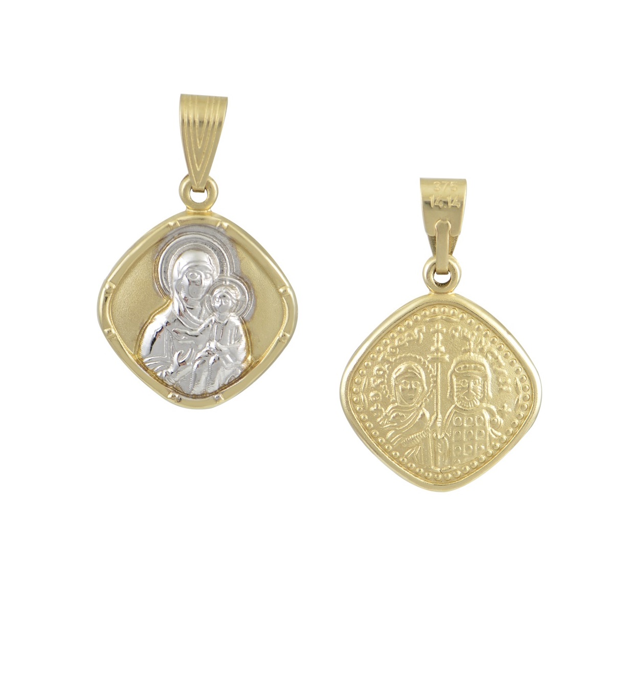 ΠΑΝΑΓΙΤΣΑ Διπλής Όψης BabyJewels K9 Κίτρινο & Λευκό Χρυσό N010.2YW.K9 - 1