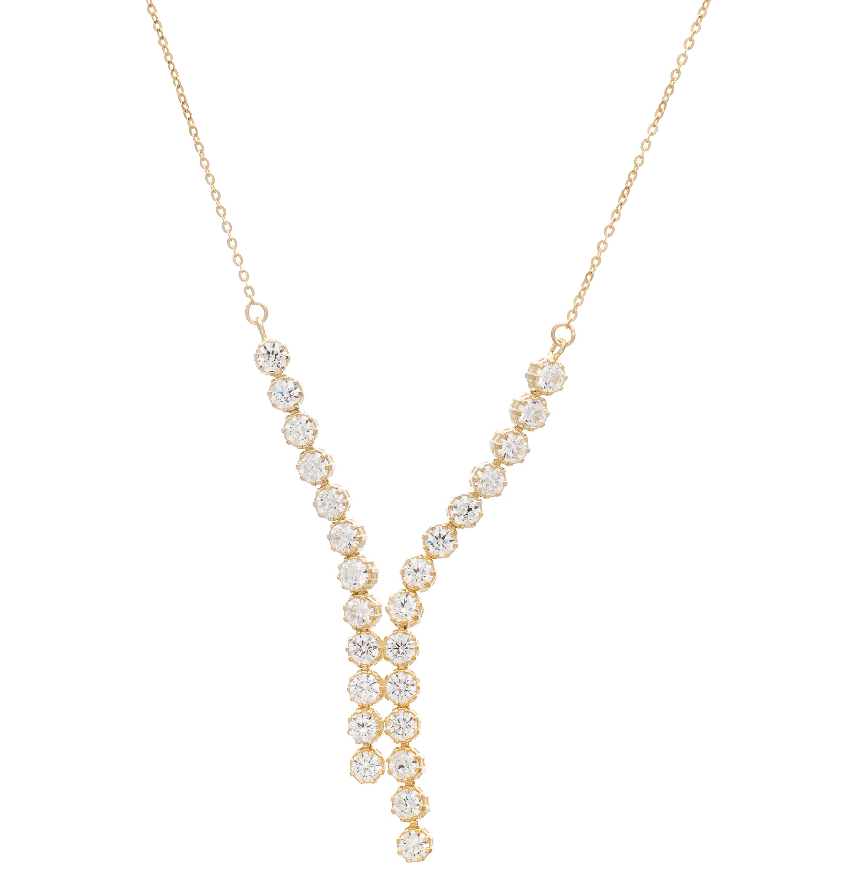 ΚΟΛΙΕ SENZIO Κίτρινο Χρυσό 14K με Πέτρες Ζιργκόν N03-Y