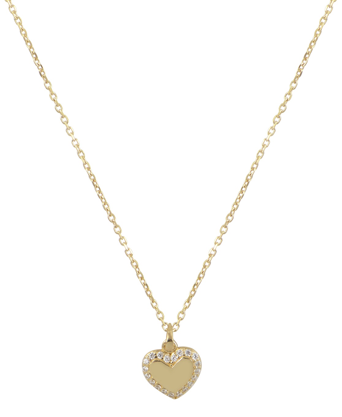 NECKLACE Heart SENZIO Collecion K9 Yellow Gold with Zircon Stones N904Y.K9 - 