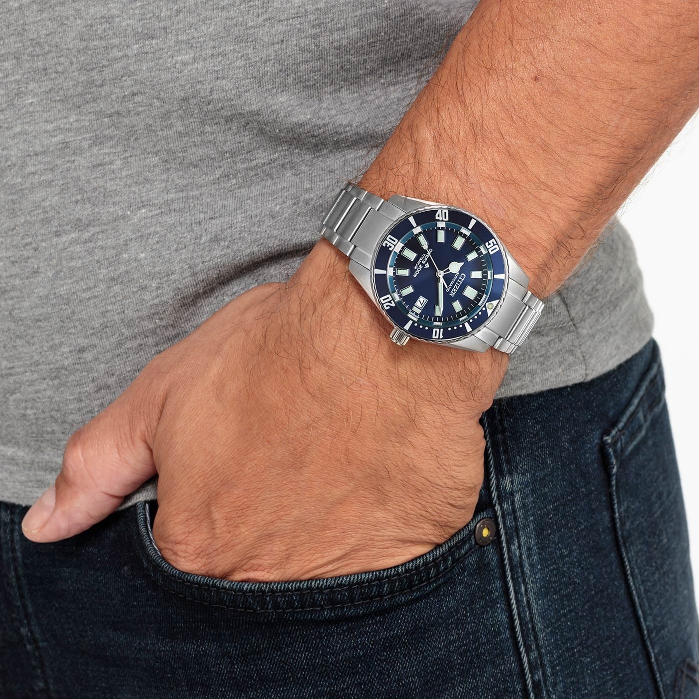 CITIZEN Promaster Fujitsubo Mechanical Diver Blue Dial 41mm Silver Super Titanium Bracelet NB6021-68L - 5