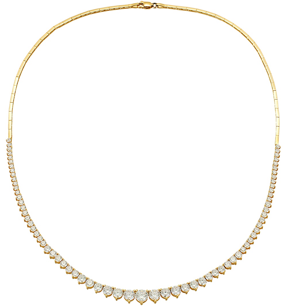 ΚΟΛΙΕ Ριβιέρα Κίτρινο Χρυσό 14K με Πέτρες Ζιργκόν NE.010 - 