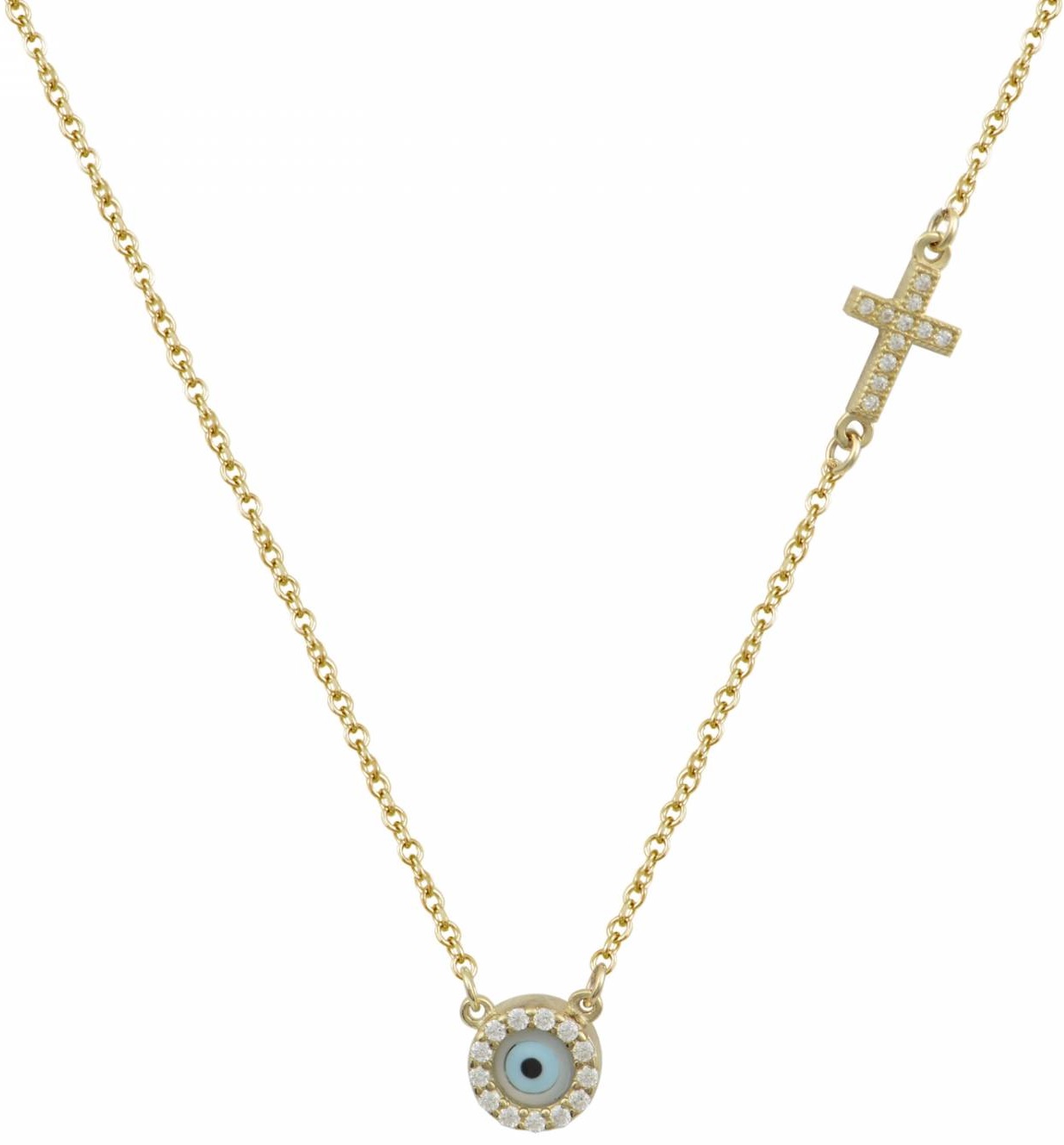NECKLACE BabyJewels Yellow Gold K9 with Zircon Stones NE1754Y.K9