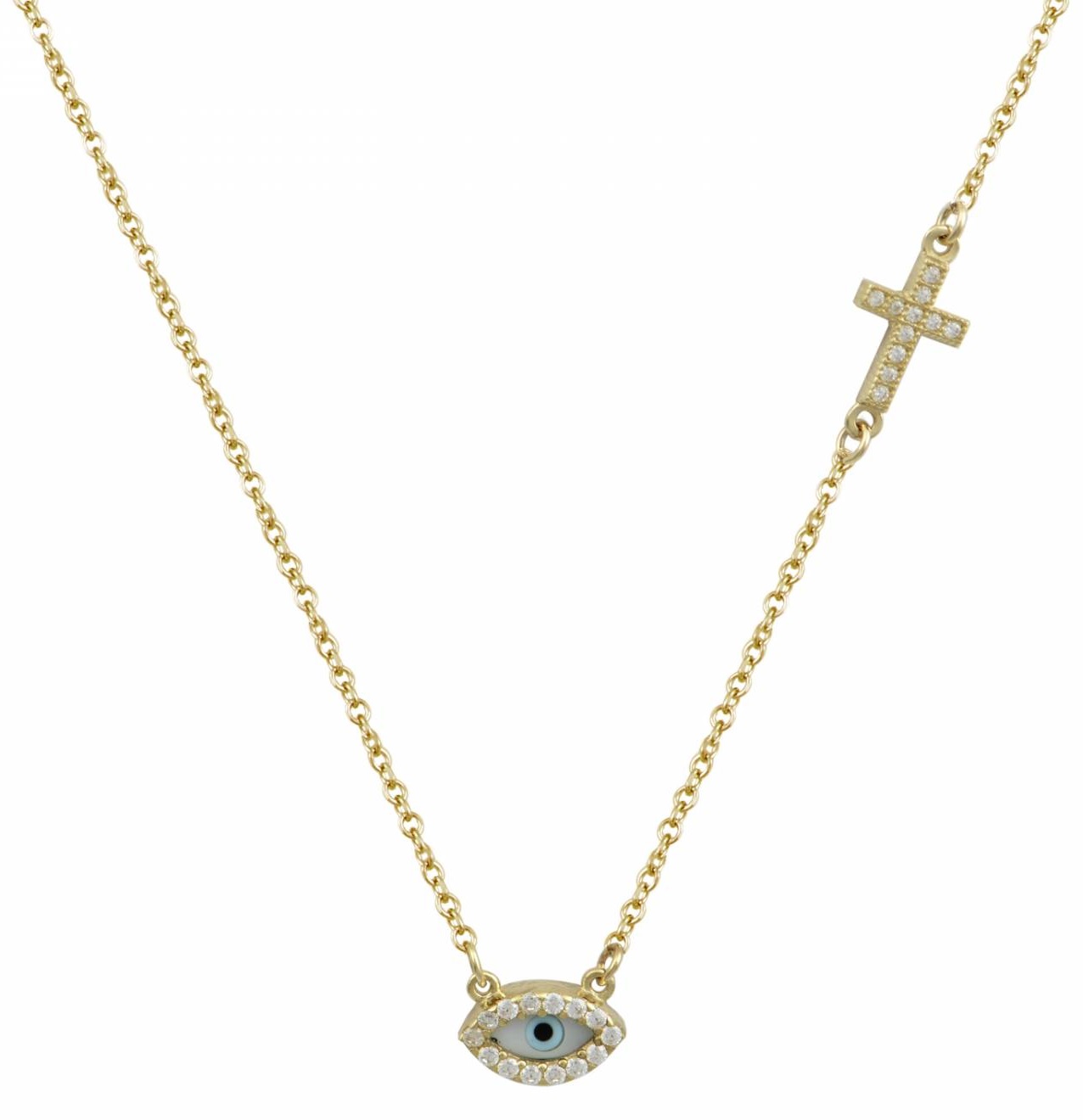 ΚΟΛΙΕ BabyJewels Κίτρινο Χρυσό K9 με Πέτρες Ζιργκόν NE1755Y.K9 - 