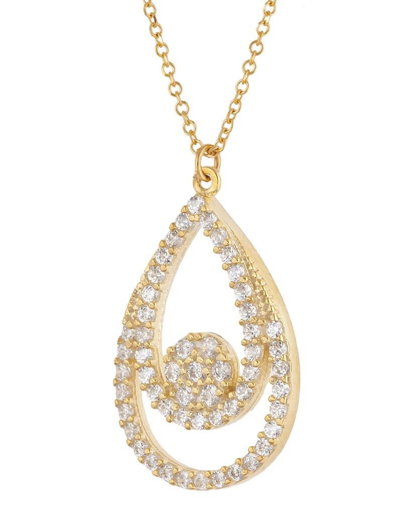 ΚΟΛΙΕ BabyJewels Κίτρινο Χρυσό K9 με Πέτρες Ζιργκόν NE1823Y.K9 - 