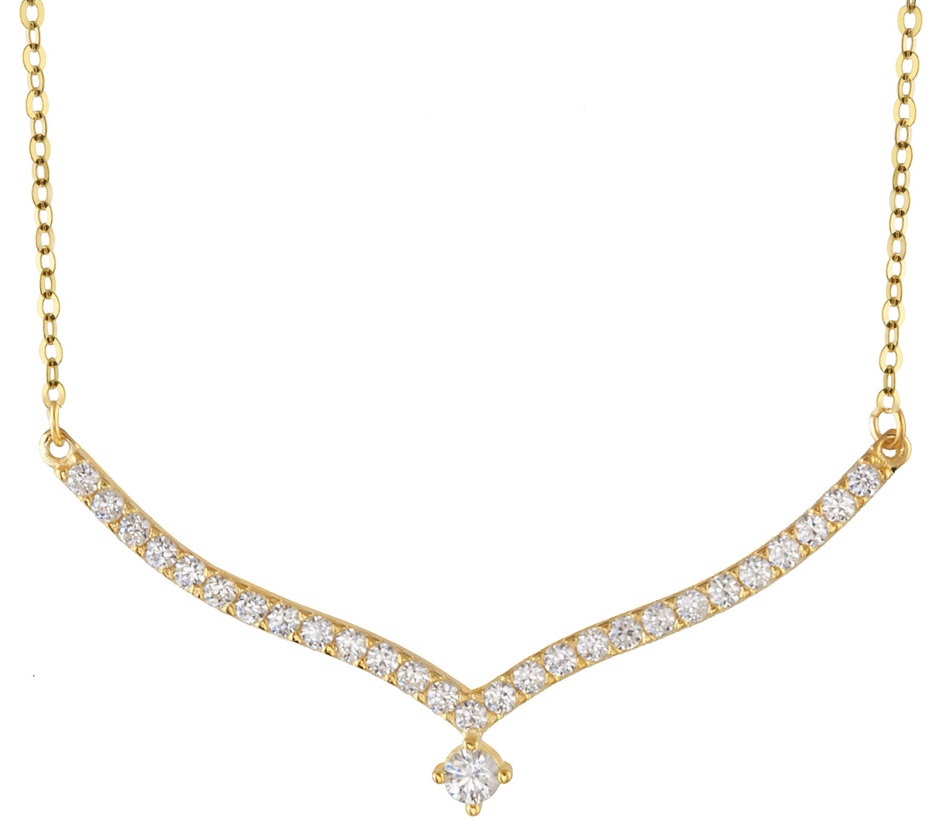 ΚΟΛΙΕ BabyJewels Κίτρινο Χρυσό K9 με Πέτρες Ζιργκόν NE2137Y.K9 - 