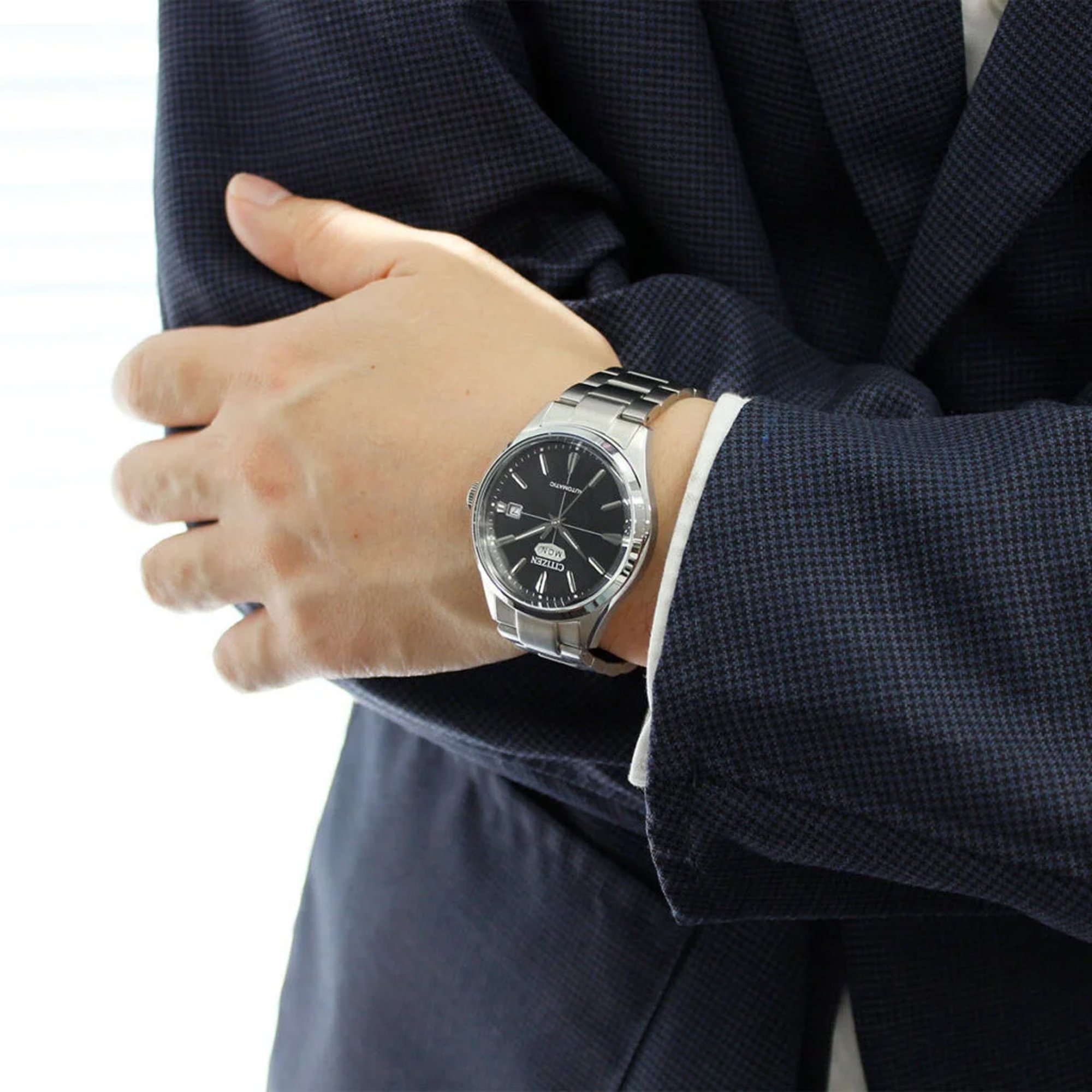 CITIZEN Crystal Seven Automatic Black Dial 40.2mm Silver Stainless Steel Bracelet NH8391-51E - 4
