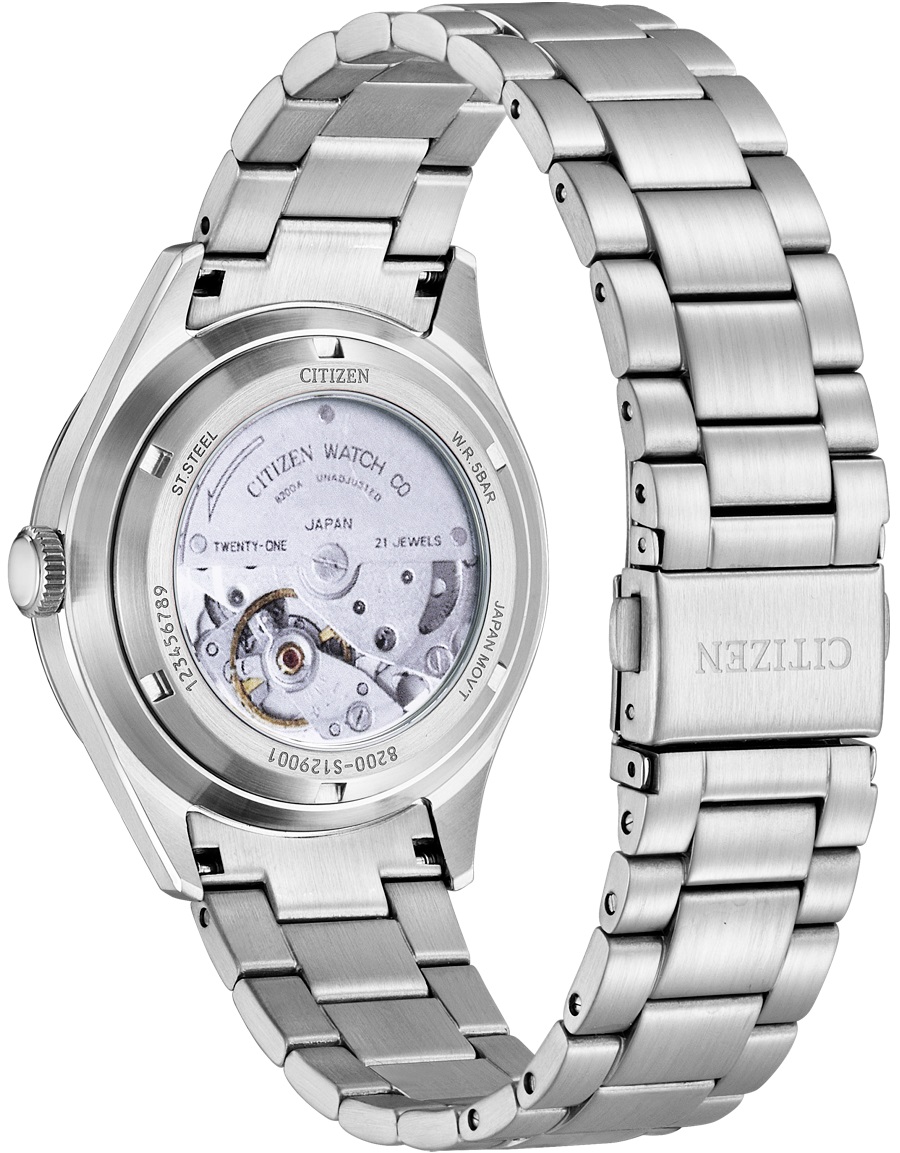 CITIZEN Crystal Seven Automatic Black Dial 40.2mm Silver Stainless Steel Bracelet NH8391-51E - 