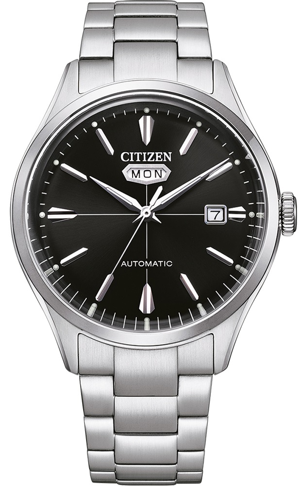 CITIZEN Crystal Seven Automatic Black Dial 40.2mm Silver Stainless Steel Bracelet NH8391-51E - 