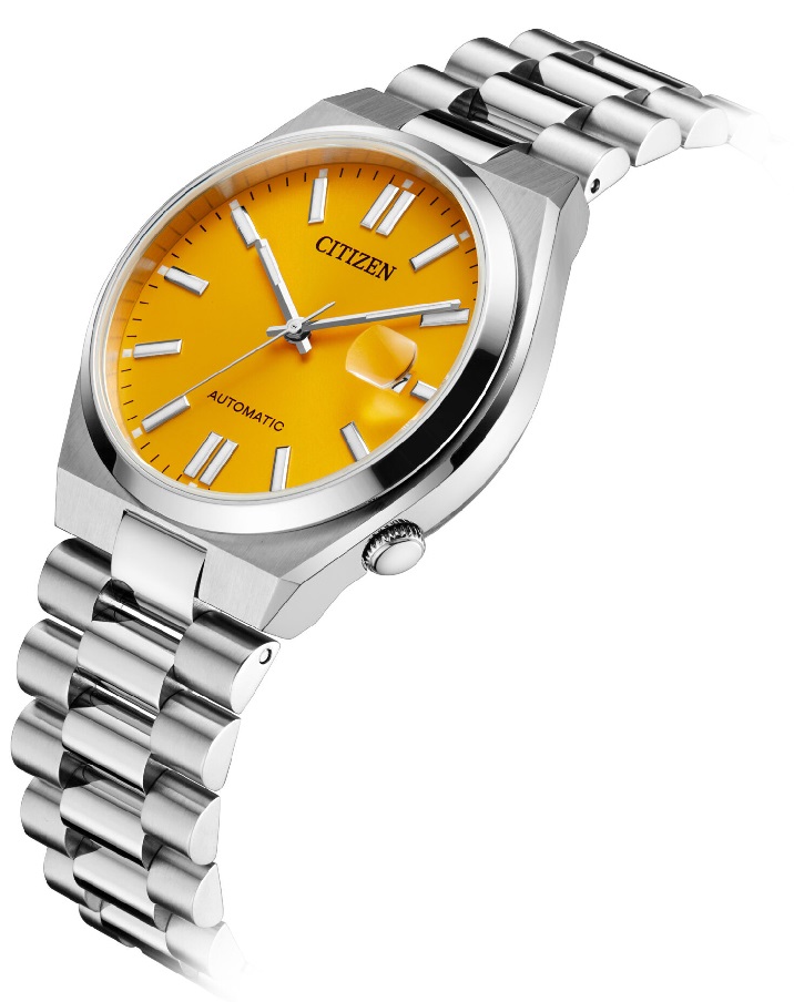 CITIZEN Tsuyosa Collection Automatic Yellow Dial 40mm Silver Stainless Steel Bracelet NJ0150-81Z - 