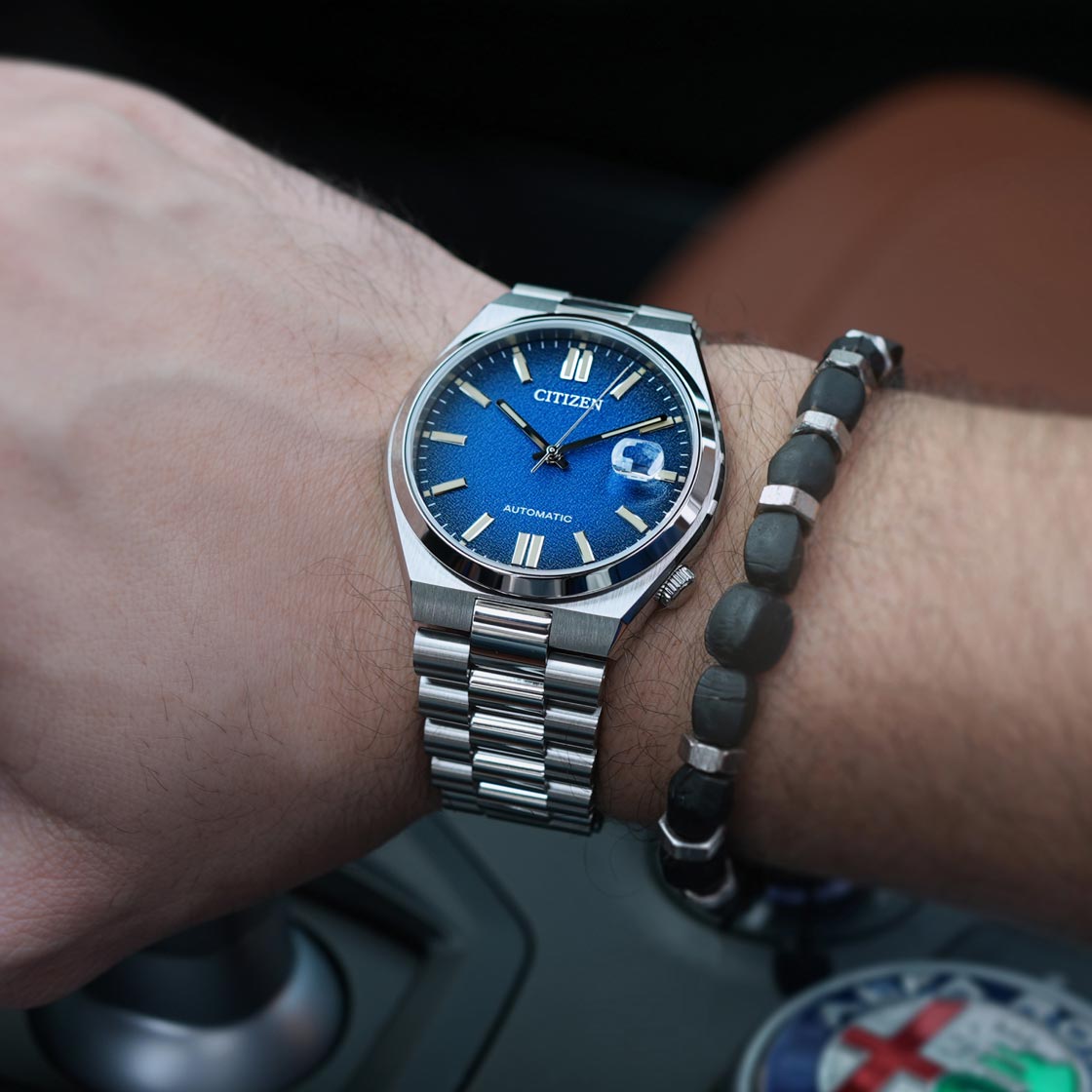 CITIZEN Tsuyosa Collection Automatic Blue Dial 40mm Silver Stainless Steel Bracelet NJ0151-88L - 