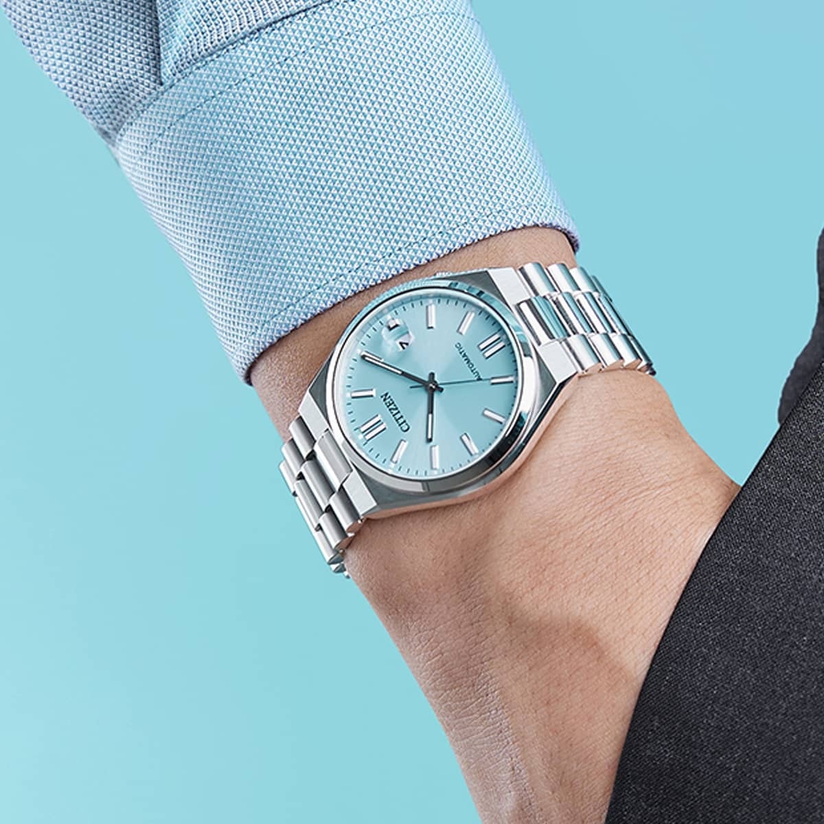 CITIZEN Tsuyosa Collection Automatic Light Blue Dial 40mm Silver Stainless Steel Bracelet NJ0151-88M - 