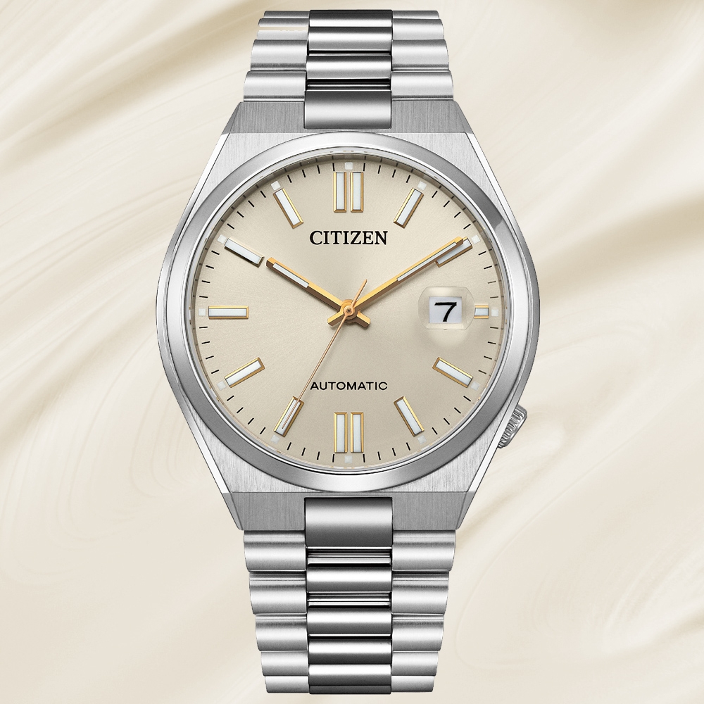 CITIZEN Tsuyosa Collection Automatic Beige Dial 40mm Silver Stainless Steel Bracelet NJ0151-88W - 4