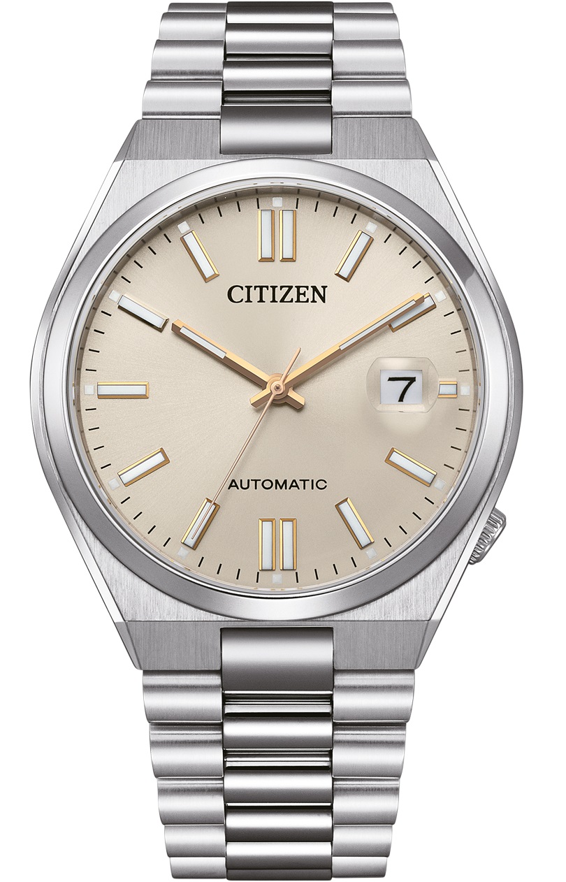CITIZEN Tsuyosa Collection Automatic Beige Dial 40mm Silver Stainless Steel Bracelet NJ0151-88W - 