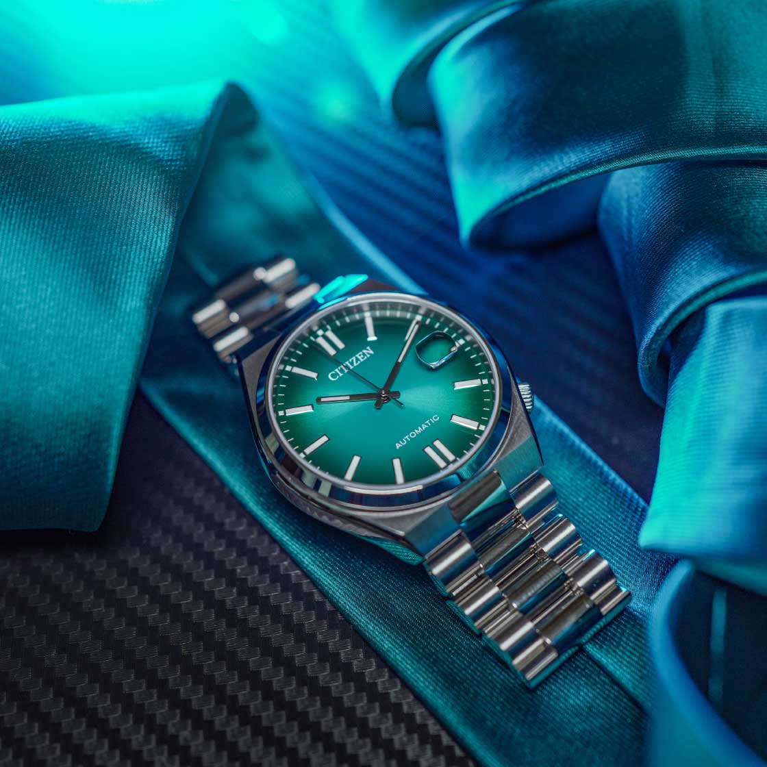 CITIZEN Tsuyosa Collection Automatic Green Dial 40mm Silver Stainless Steel Bracelet NJ0151-88X - 7