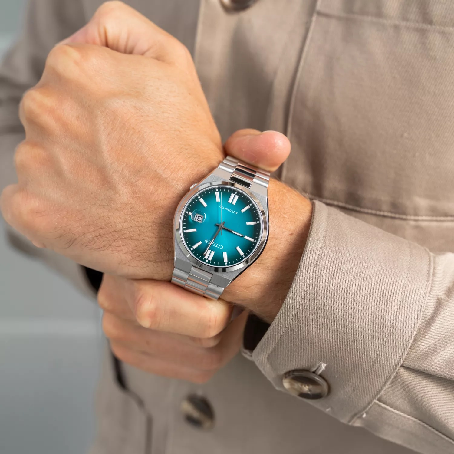 CITIZEN Tsuyosa Collection Automatic Green Dial 40mm Silver Stainless Steel Bracelet NJ0151-88X - 9