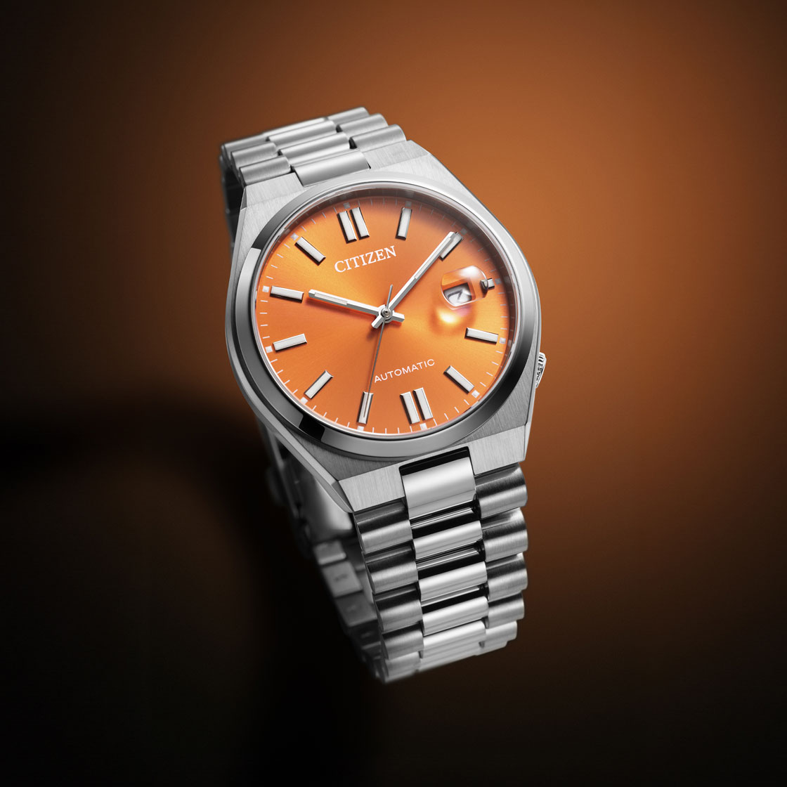 CITIZEN Tsuyosa Collection Automatic Orange Dial 40mm Silver Stainless Steel Bracelet NJ0151-88Z - 5