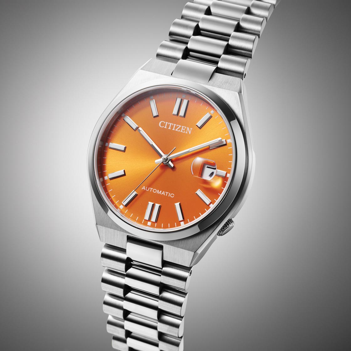 CITIZEN Tsuyosa Collection Automatic Orange Dial 40mm Silver Stainless Steel Bracelet NJ0151-88Z - 4