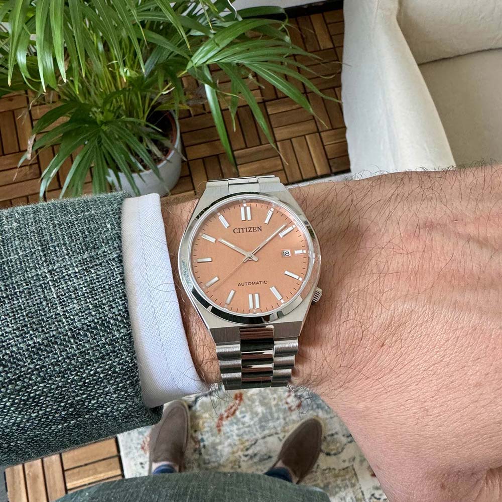 CITIZEN Tsuyosa Collection Automatic Rose Gold Dial 40mm Silver Stainless Steel Bracelet NJ0159-86Z - 4