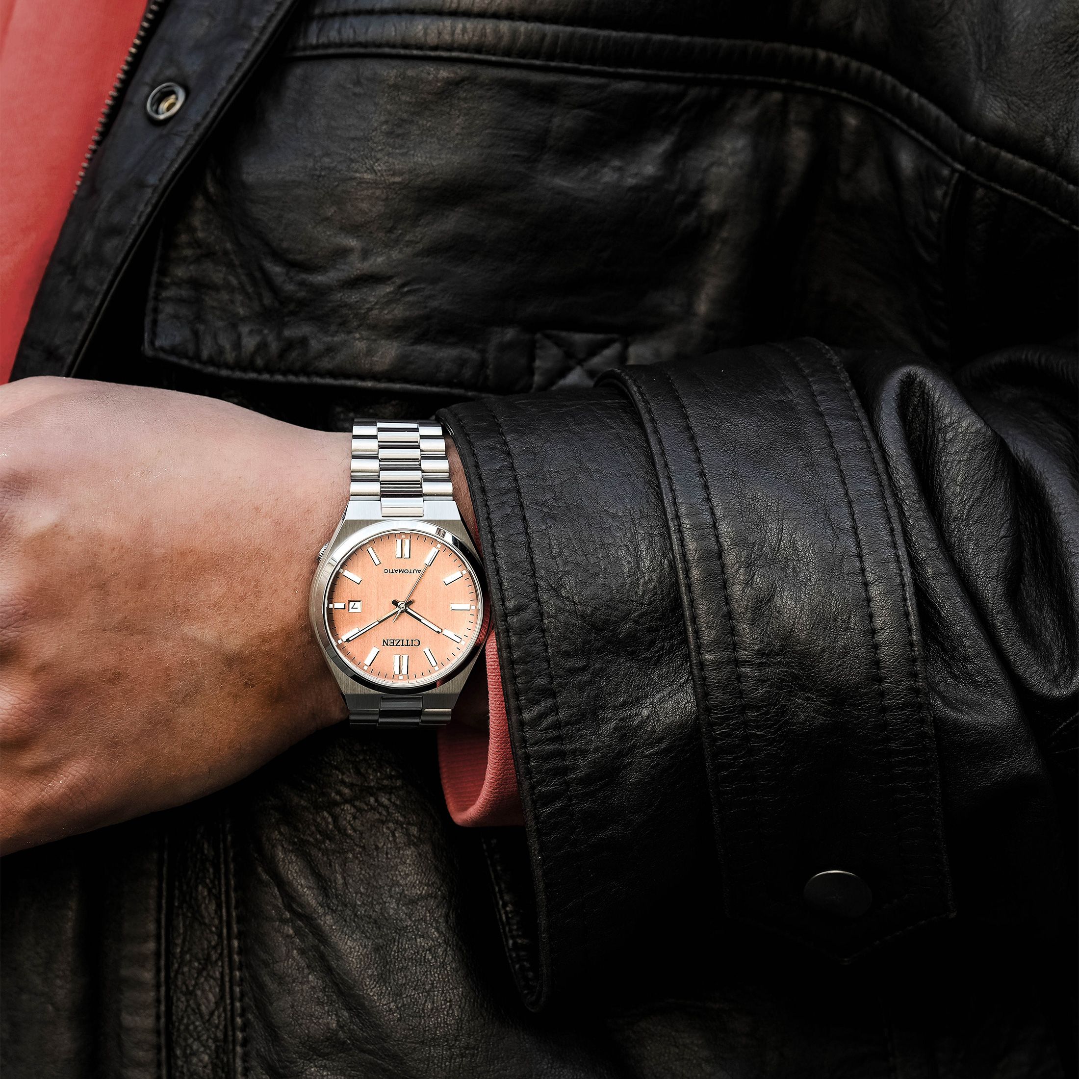 CITIZEN Tsuyosa Collection Automatic Rose Gold Dial 40mm Silver Stainless Steel Bracelet NJ0159-86Z - 5