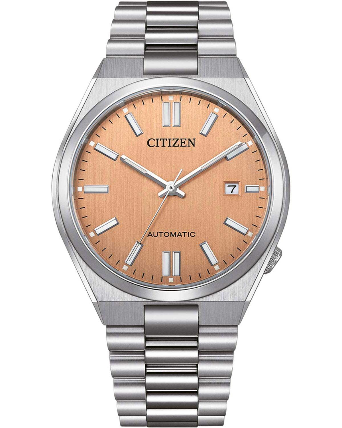 CITIZEN Tsuyosa Collection Automatic Rose Gold Dial 40mm Silver Stainless Steel Bracelet NJ0159-86Z - 