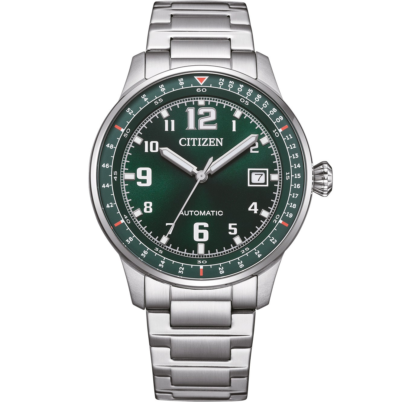 CITIZEN Urban Military Automatic Green Dial 40mm Silver Stainless Steel Bracelet NJ0190-51X - 