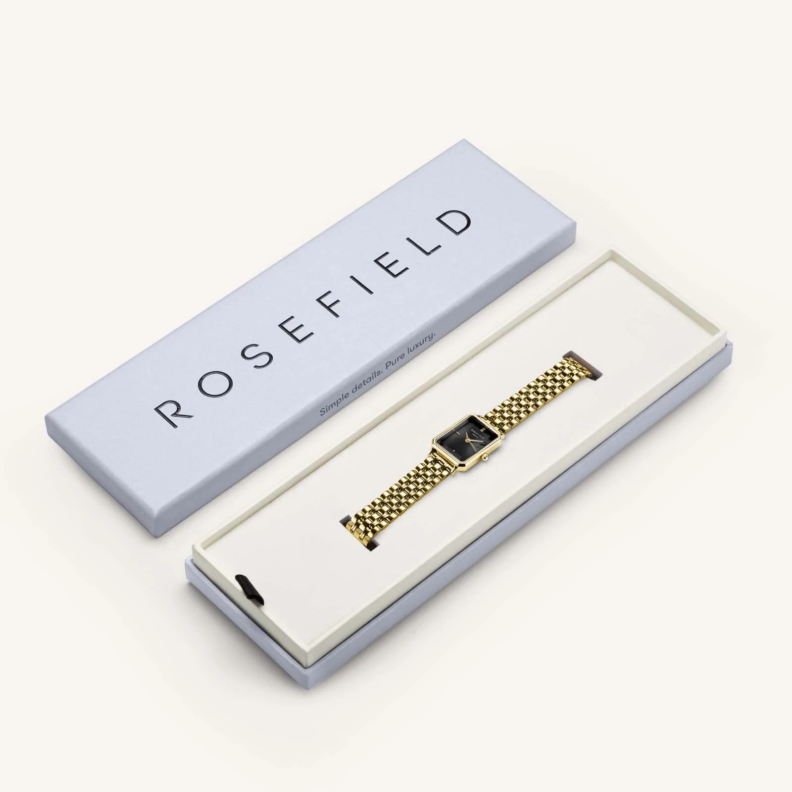 ROSEFIELD The Octagon XS Black Dial 24mm Gold Stainless Steel Bracelet OBGSG-O61 - 5