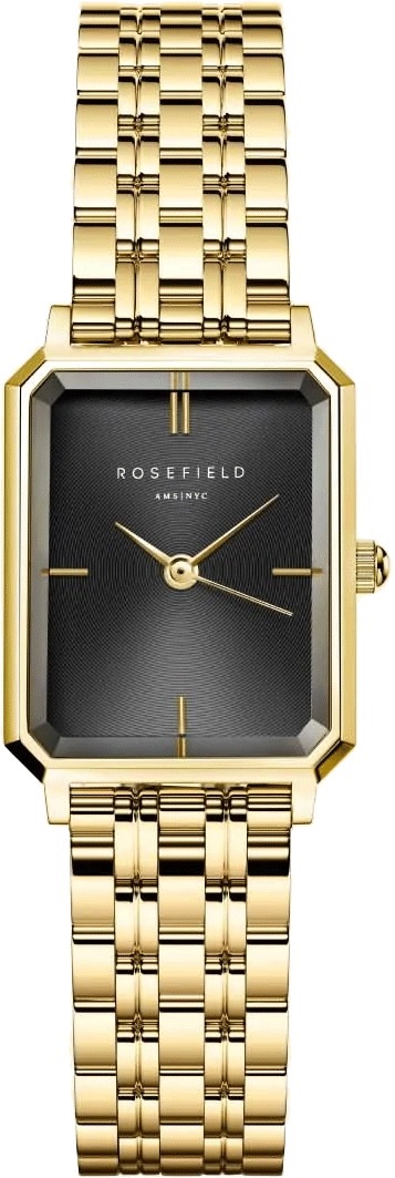 ROSEFIELD The Octagon XS Black Dial 24mm Gold Stainless Steel Bracelet OBGSG-O61 - 