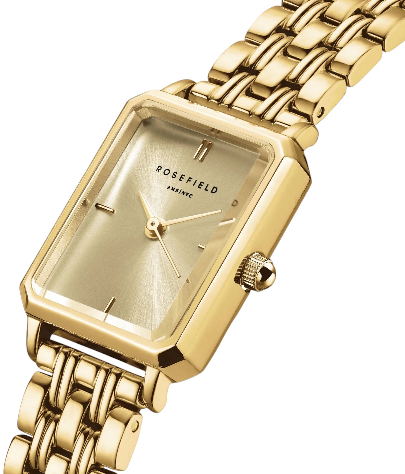 ROSEFIELD The Octagon XS Champagne Dial 19.5 x 24mm Gold Stainless Steel Bracelet OCGSG-O82 - 3